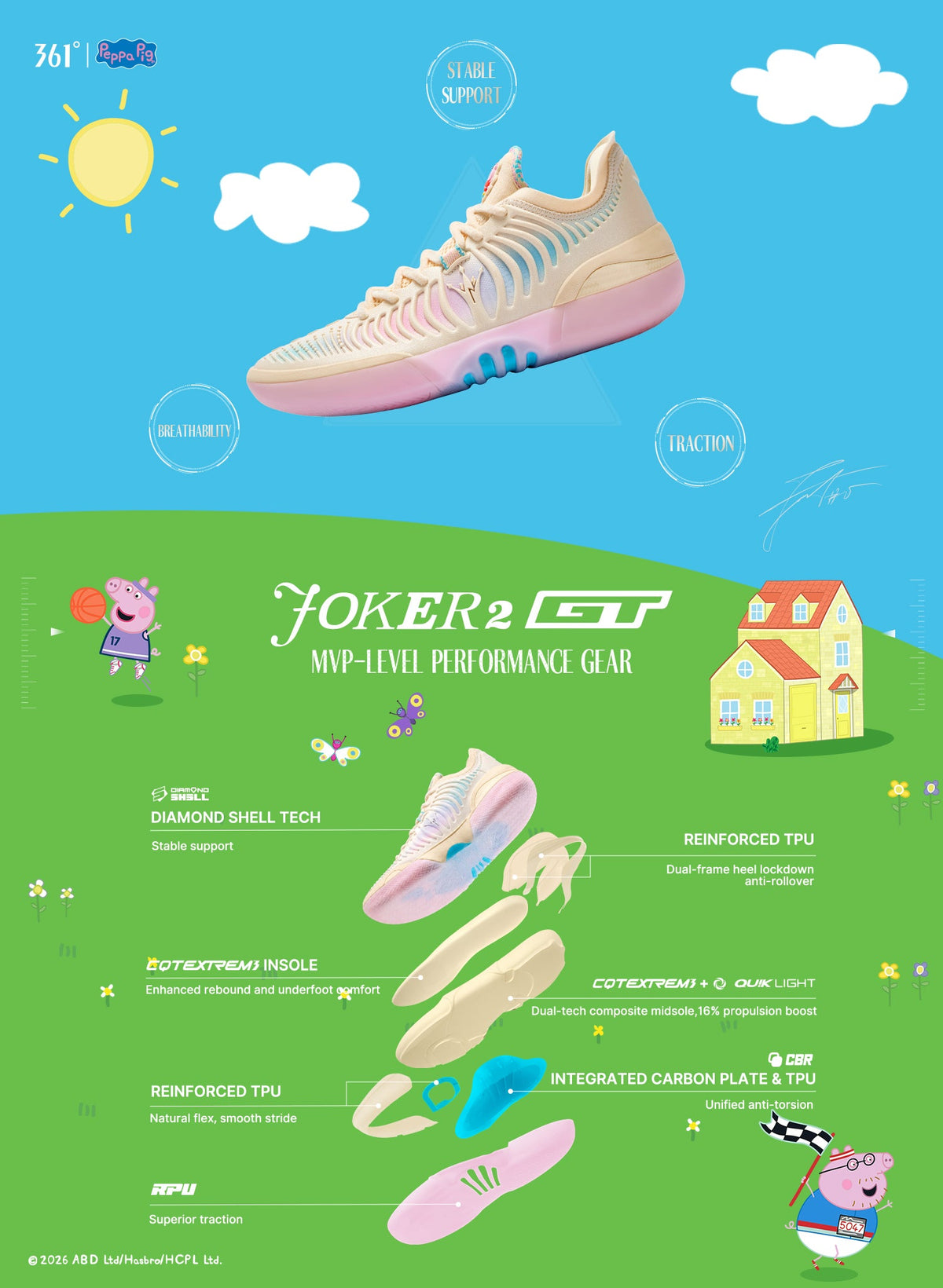 361 Degrees Joker 2 GT Rosa Claro