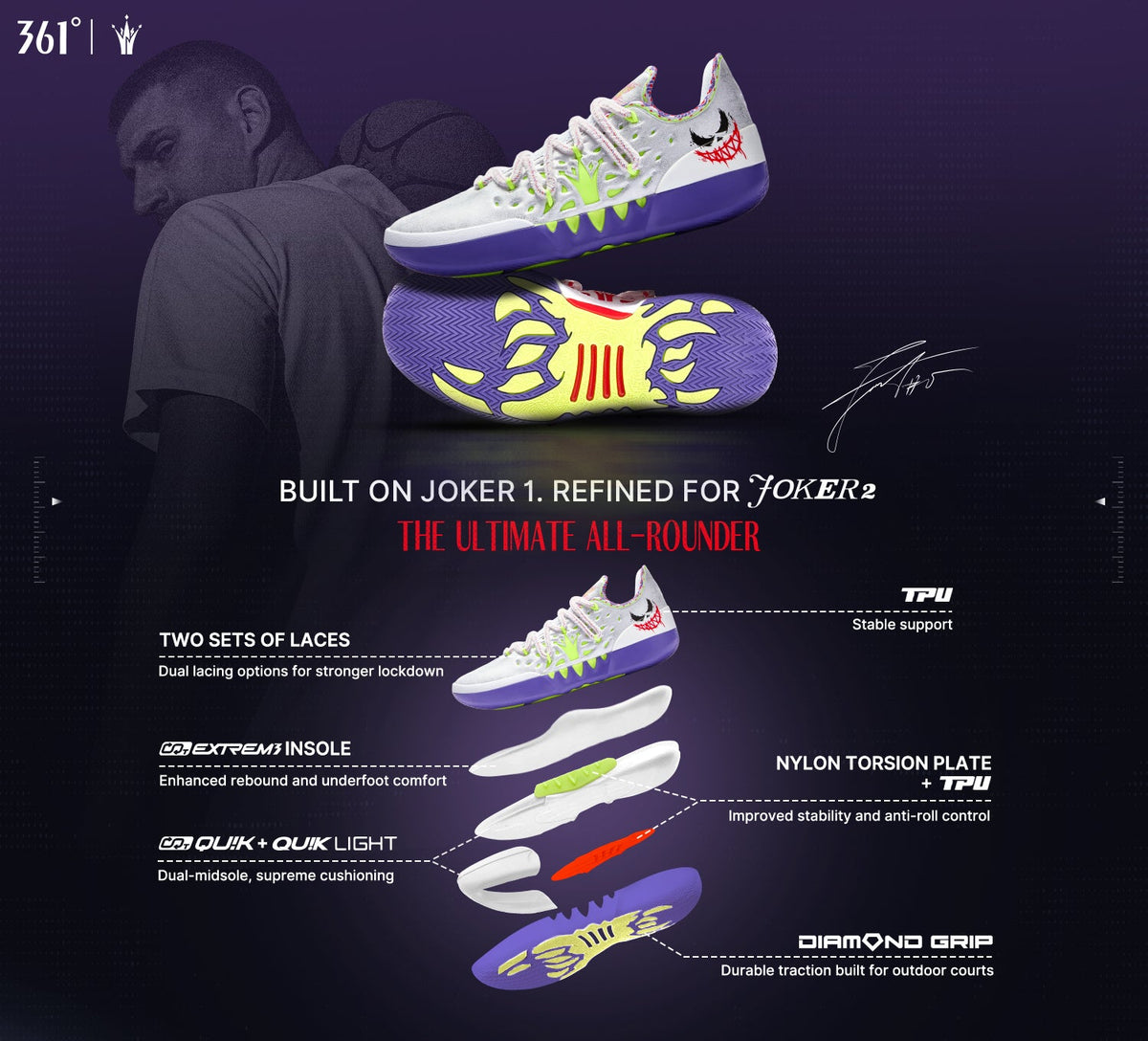 361 Degrees Joker 2 Branco Roxo